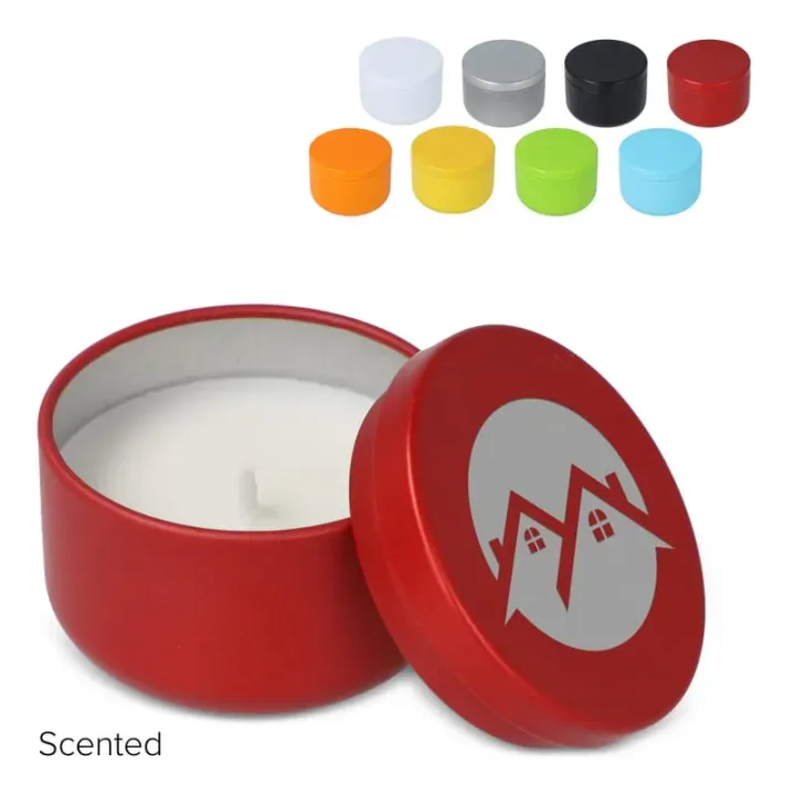 Asana unscented plant based candle in recycled tin - LT90743 (gadzety reklamowe)